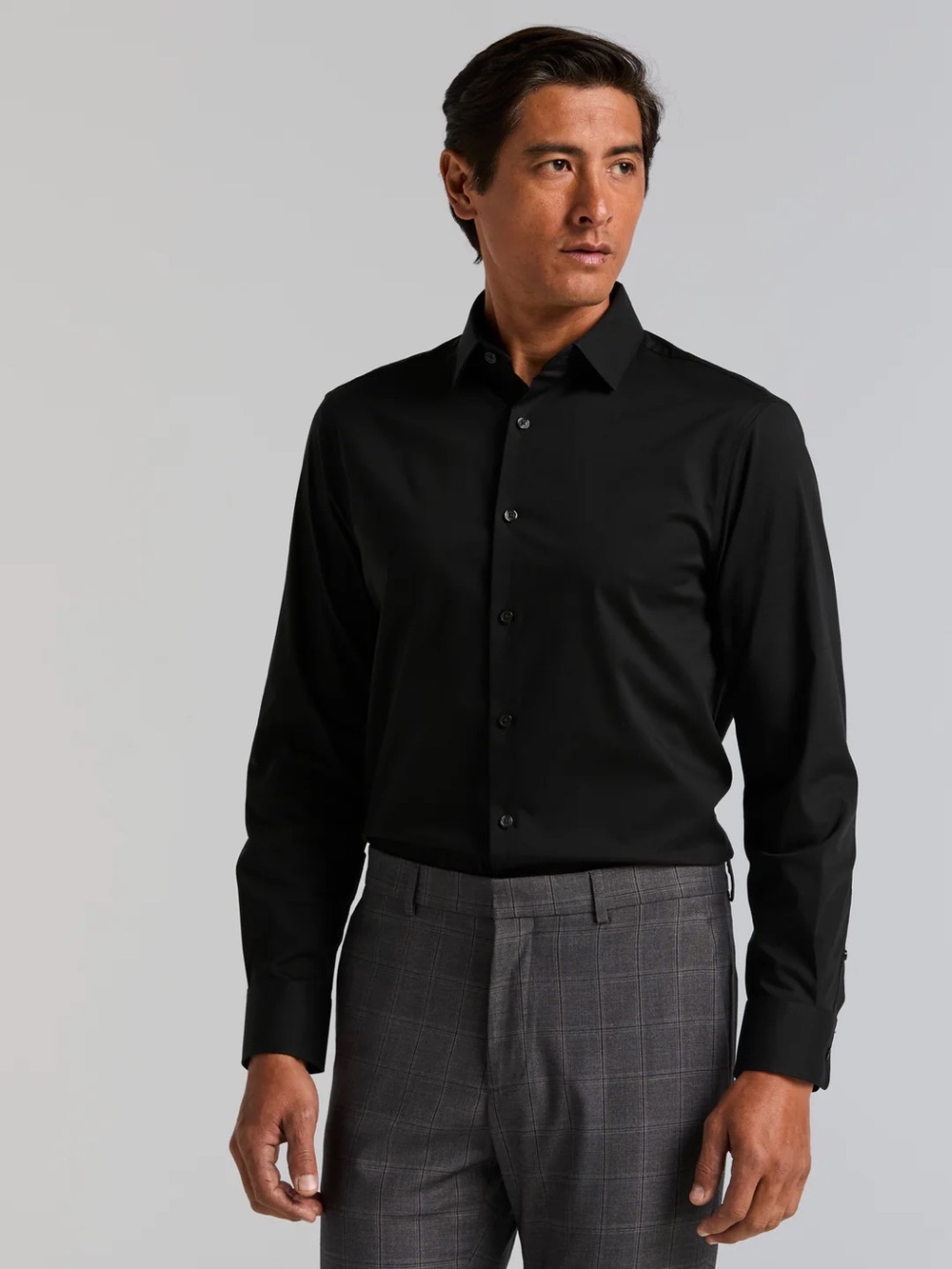 PERRY ELLIS SLIM FIT COTTON STRETCH DRESS SHIRT